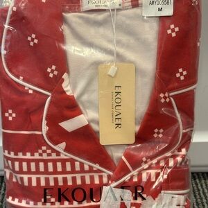 Ekouaer Red Pajama Set in Size S